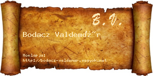 Bodacz Valdemár névjegykártya